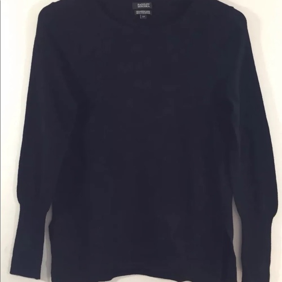 Badgley Mischka Women Sweater Merino Wool Black Small Crew Neck Long Sleeve - Picture 1 of 9